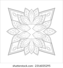 Hand Drawn Sketch for Adult Anti Stress. Decorative Abstract Flowers in Black Isolated on White Background.-vector