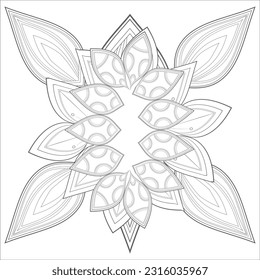 Hand Drawn Sketch for Adult Anti Stress. Decorative Abstract Flowers in Black Isolated on White Background.-vector