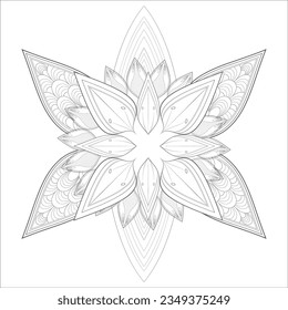 Hand drawn sketch for adult coloring page.