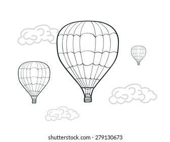 hand drawn sketch air balloons