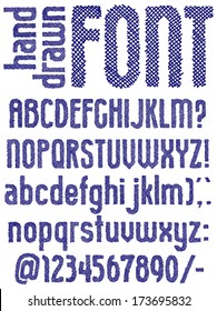 Hand drawn sketch alphabet. 