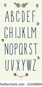 Hand drawn sketch alphabet. Handwritten font. Letters, uppercase