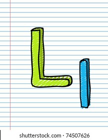 Hand Drawn Sketch Alphabet Letter L Stock Vector (Royalty Free ...