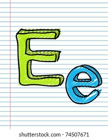 Hand Drawn Sketch Alphabet Letter E Stock Vector (royalty Free 