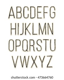 Hand drawn sketch alphabet. Vector illustration EPS10