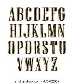 Hand drawn sketch alphabet. Vector illustration EPS10