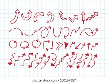 Hand drawn sketch arrow collection for your design