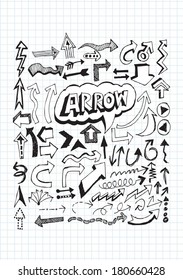 Hand drawn sketch arrow collection for your design