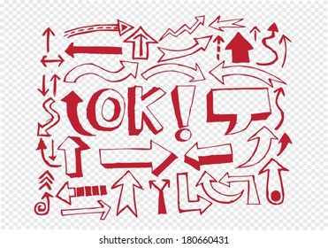 Hand drawn sketch arrow collection for your design