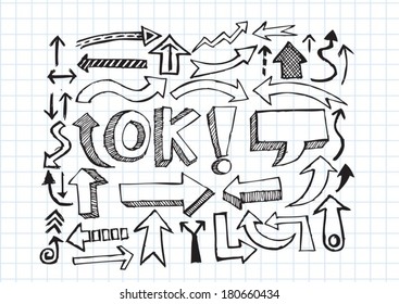 Hand drawn sketch arrow collection for your design