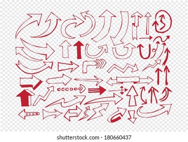 Hand drawn sketch arrow collection for your design