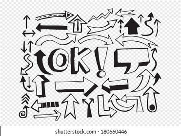 Hand drawn sketch arrow collection for your design