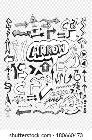 Hand drawn sketch arrow collection for your design