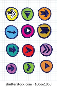 Hand drawn sketch arrow collection for your design