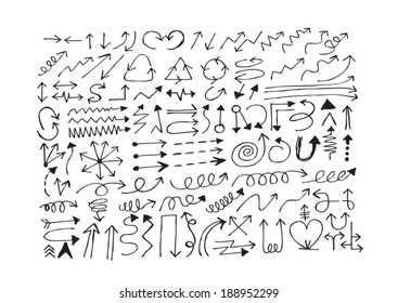 Hand drawn sketch arrow  collection 