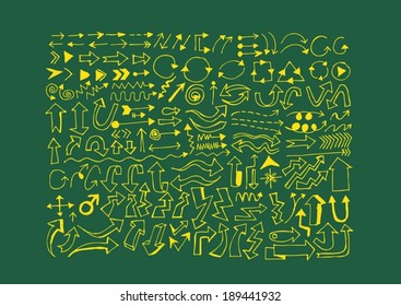 Hand drawn sketch arrow collection
