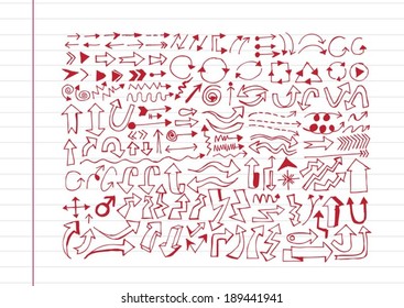 Hand drawn sketch arrow collection