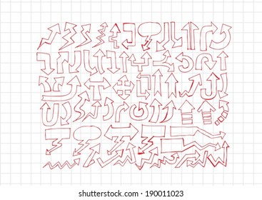 Hand drawn sketch arrow collection