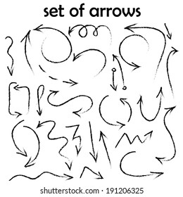 Hand drawn sketch arrow collection for your design