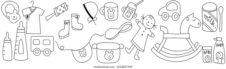 hand drawn sketch of  baby shower