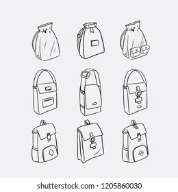 hand drawn sketch of bag
