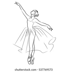 Ballerina Silhouette On White Background Vector Stock Vector (Royalty ...