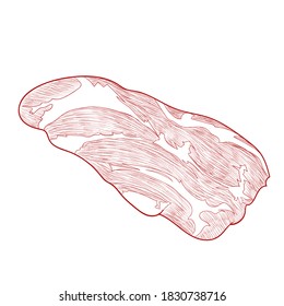 Hand drawn sketch of beef detailed food illustration