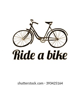 Hand drawn sketch of bike, isolated vector object, icon