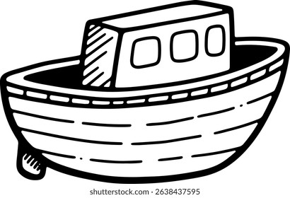 Hand drawn sketch of a boat