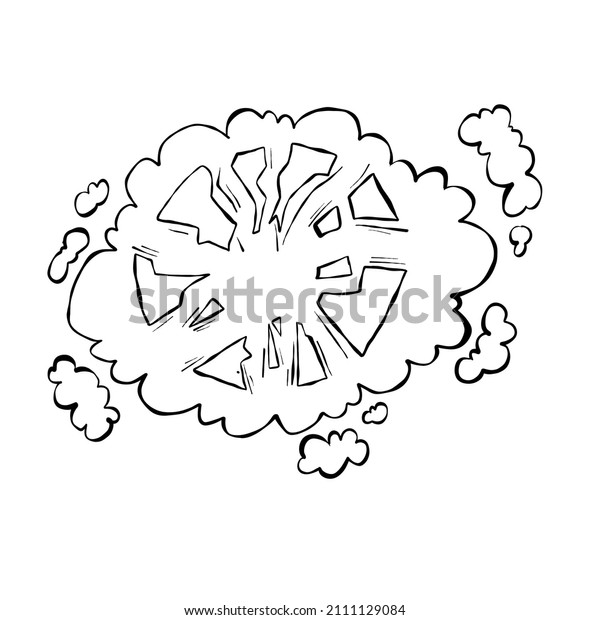 Hand Drawn Sketch Boom Cloud Stock Vector (Royalty Free) 2111129084 ...