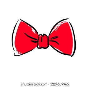 Hand Drawn Sketch Bow Red Bow Stock Vector (Royalty Free) 1224659965 ...