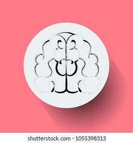 Hand Drawn Sketch Brain Line icon. Vector, illustration eps10