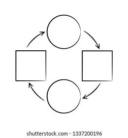 hand drawn or sketch business chart diagram for presentation template
