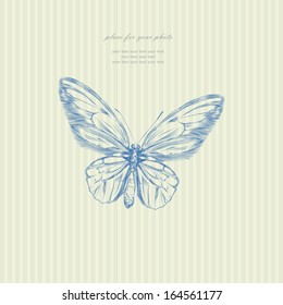 Hand drawn sketch butterfly vector eps 10