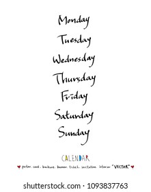 Hand drawn sketch calendar - Vector