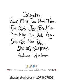 Hand drawn sketch calendar - Vector