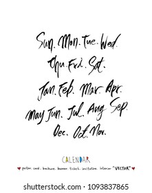 Hand drawn sketch calendar - Vector