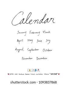 Hand drawn sketch calendar - Vector