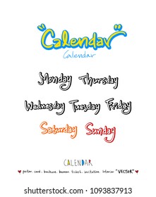 Hand drawn sketch calendar - Vector