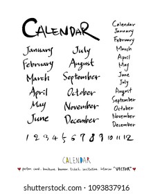 Hand drawn sketch calendar - Vector