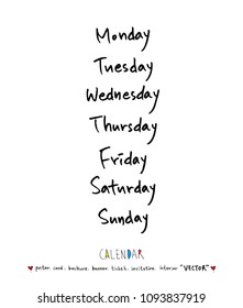 Hand drawn sketch calendar - Vector