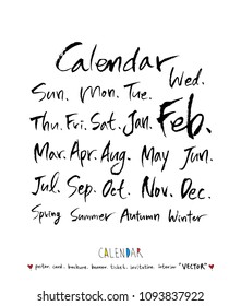 Hand drawn sketch calendar - Vector