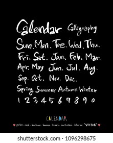 Hand drawn sketch calendar - Vector
