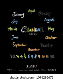 Hand drawn sketch calendar - Vector