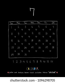 Hand drawn sketch calendar - Vector