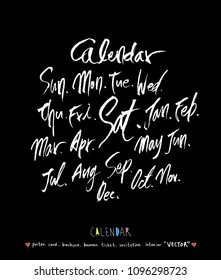 Hand drawn sketch calendar - Vector