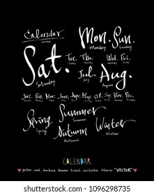 Hand drawn sketch calendar - Vector