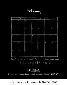 Hand drawn sketch calendar - Vector