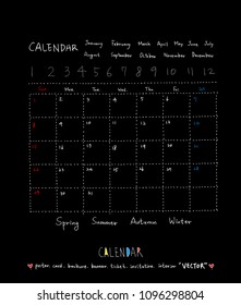 Hand drawn sketch calendar - Vector