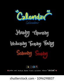 Hand drawn sketch calendar - Vector